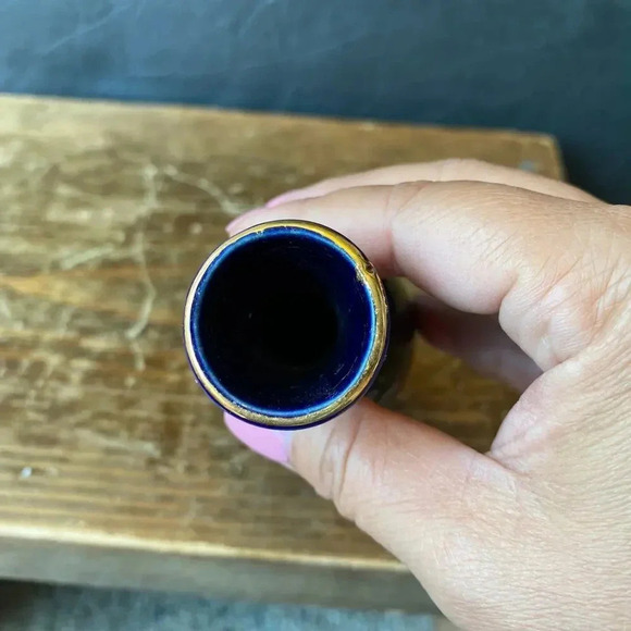 Vintage Kutani Floral Peacocks Painted Made In Japan Mini Vase Home Office Decor - Picture 4 of 5